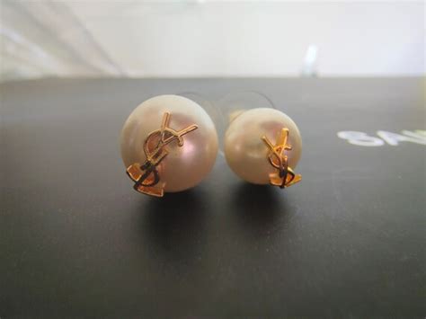 ysl pearl earrings in metal|buy vintage YSL earrings.